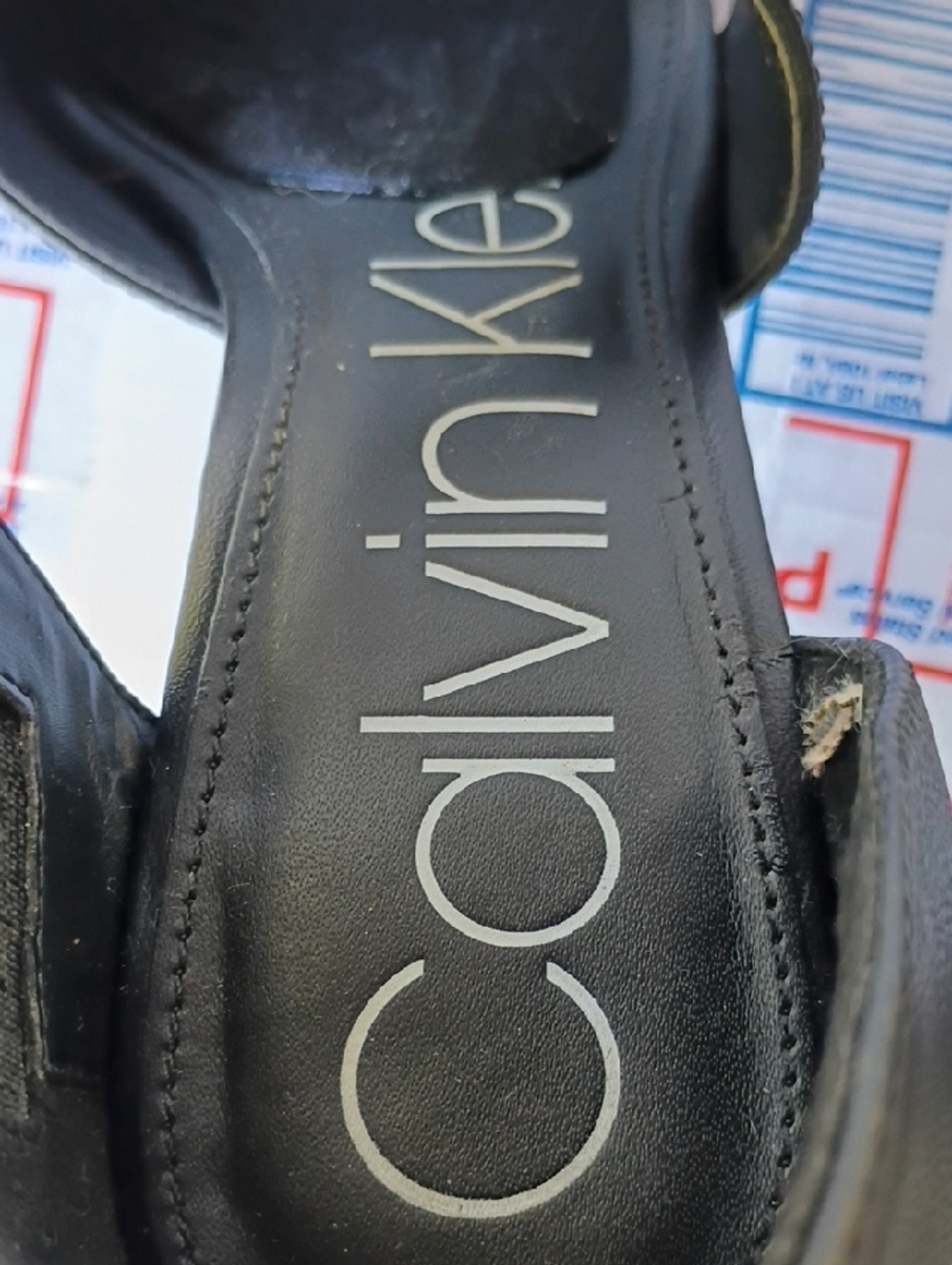 Calvin Klein Black Peep-Toe Stiletto Sandals - Picture 2 of 10